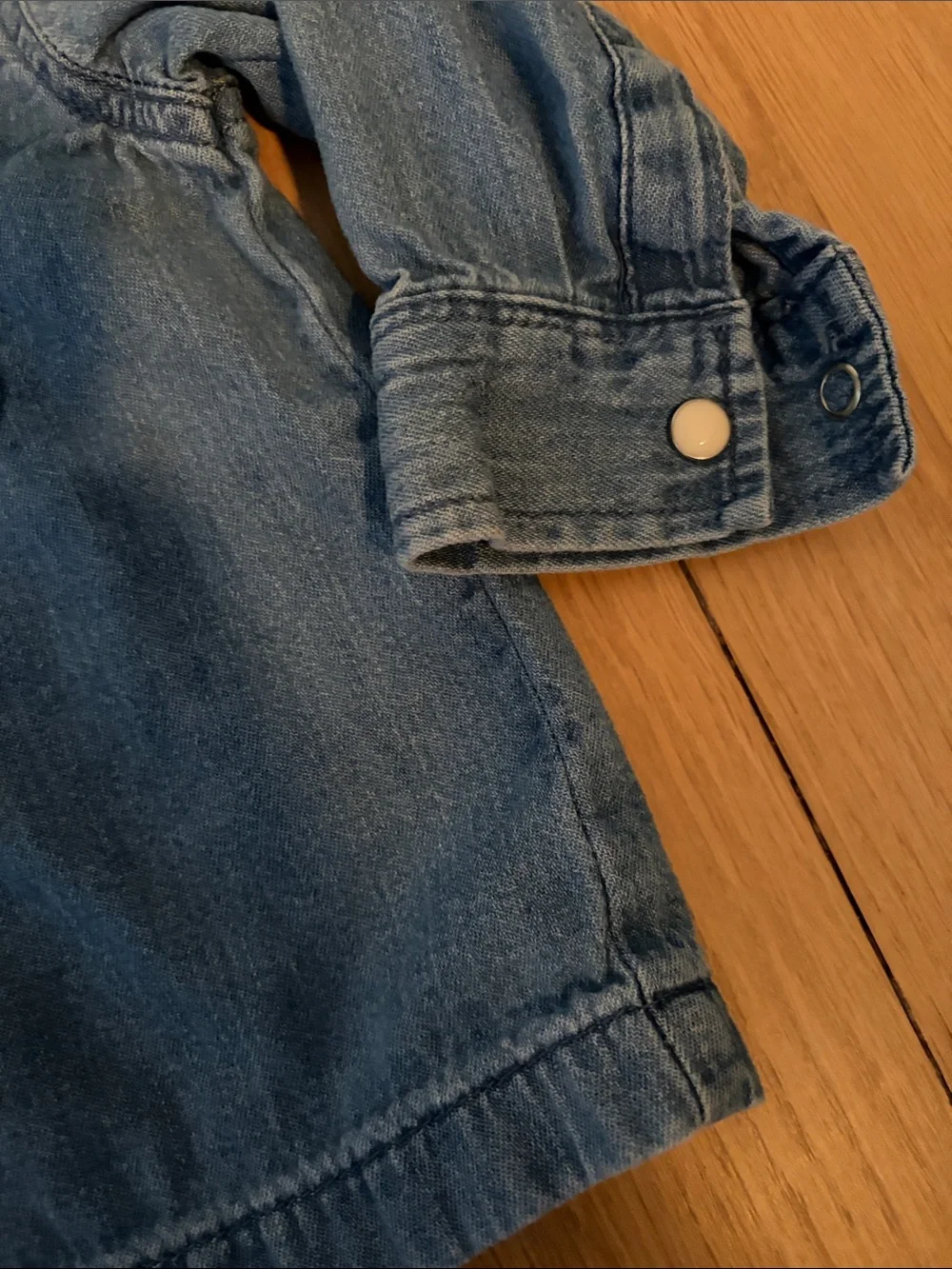 Toddler Hooded Denim Jacket with White Hood